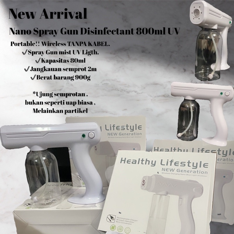 Nano Spray Gun Disinfectant wirelles 800 ml UV Sterilizer Gun