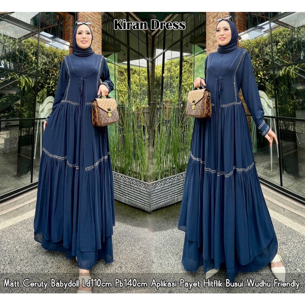 KIRAN DRESS MAXI / DRES OUTER WANITA GAMIS WANITA KEKINIAN/GAMIS WANITA MUSLIM-3