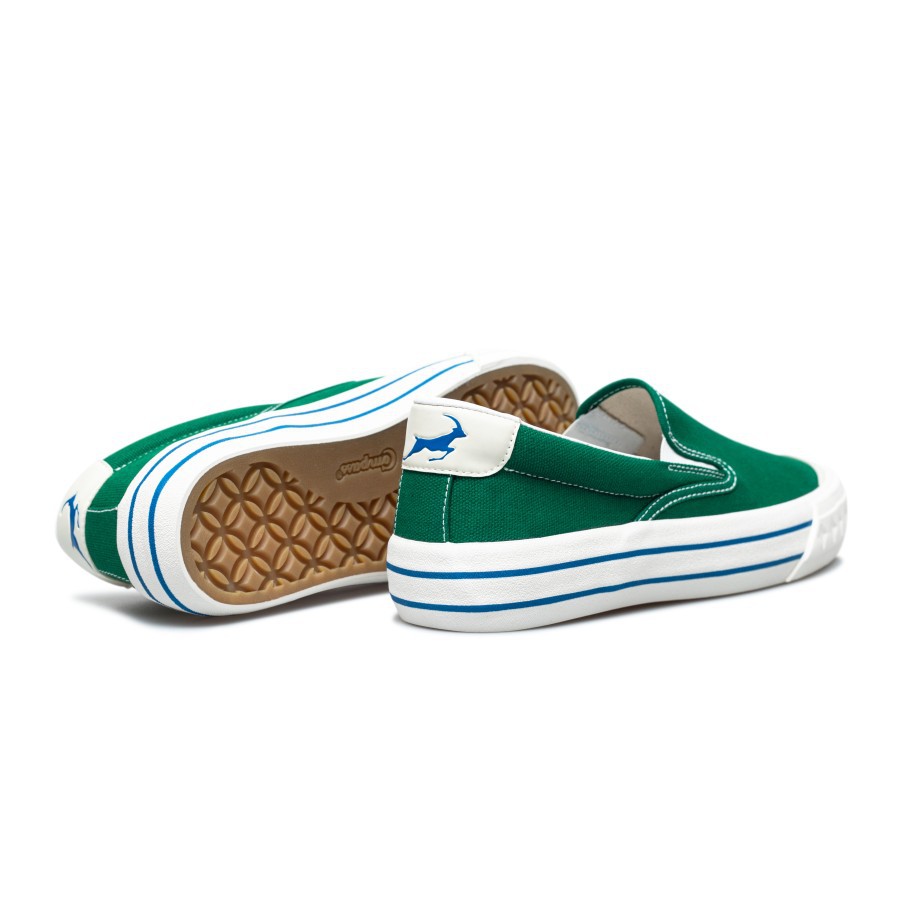 Sepatu Compass Retograde Slip On [Black White/Green/White/Blue]-7