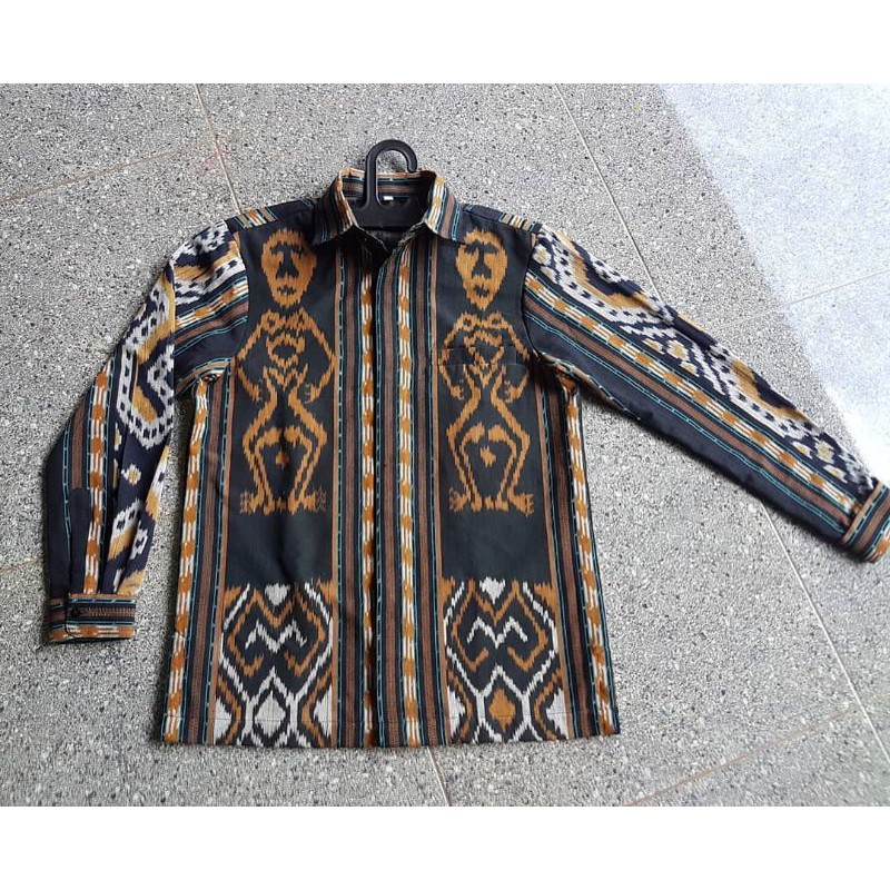 Baju tenun Kemeja pria lengan panjang