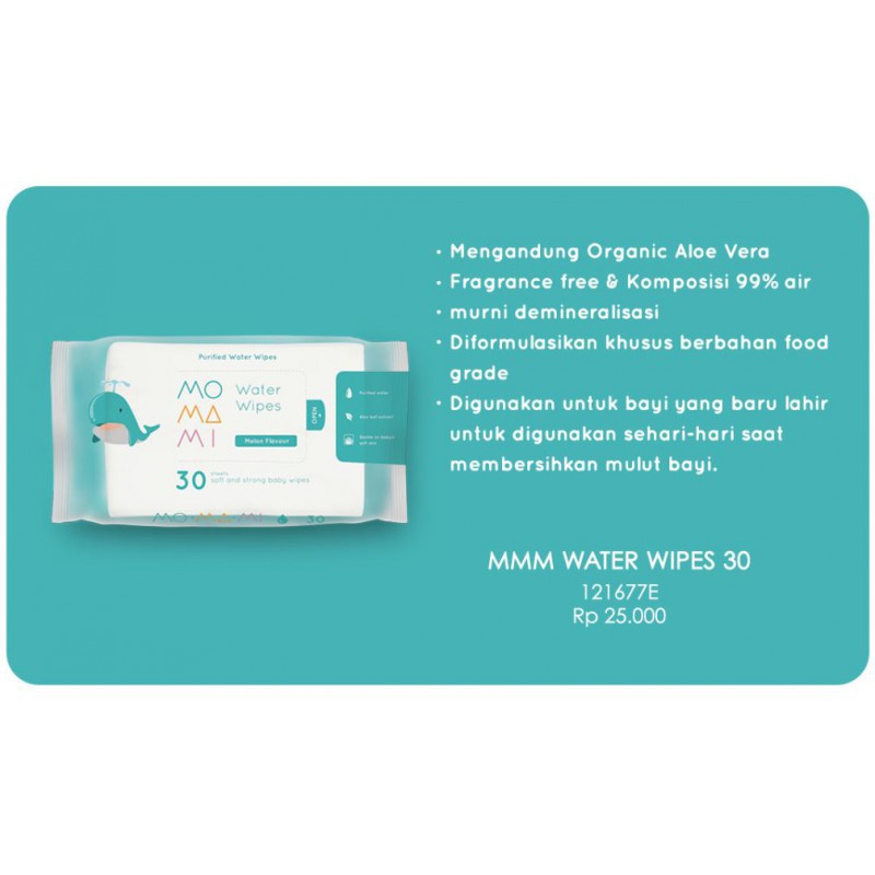 Momami Water Baby Wipes 30 Sheet