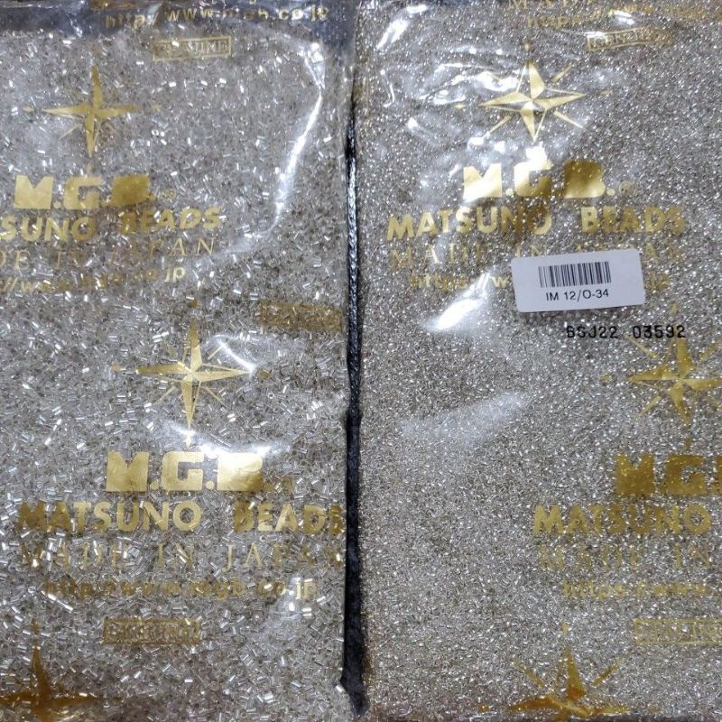 MGB CODE 34 Payet Jepang | Mote Jepang | Batang | Pasir | Size 12/0 | ORI | SILVER