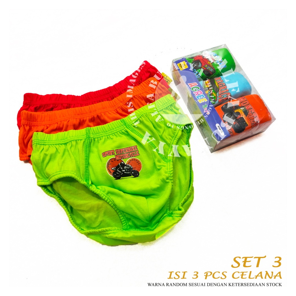 3 Pcs Celana Dalam Anak Laki-laki AGREE BOYS AB2X-AGB-M Soldiers CD Boys Underwear