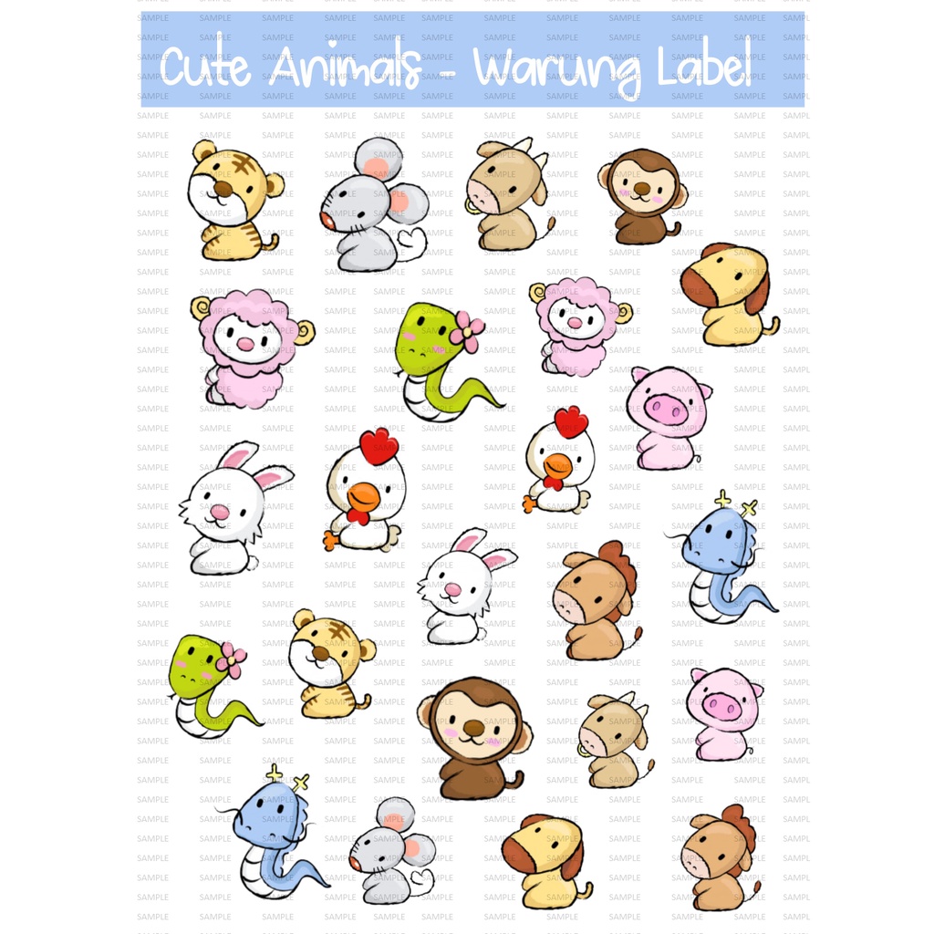 

Sticker cute animals - bullet jurnal - sticker hewan - sticker anak - sticker lucu