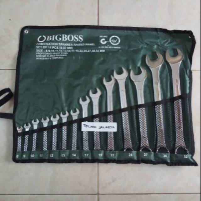 Kunci Ring Pas set 14 pcs 8-32mm BIG BOSS