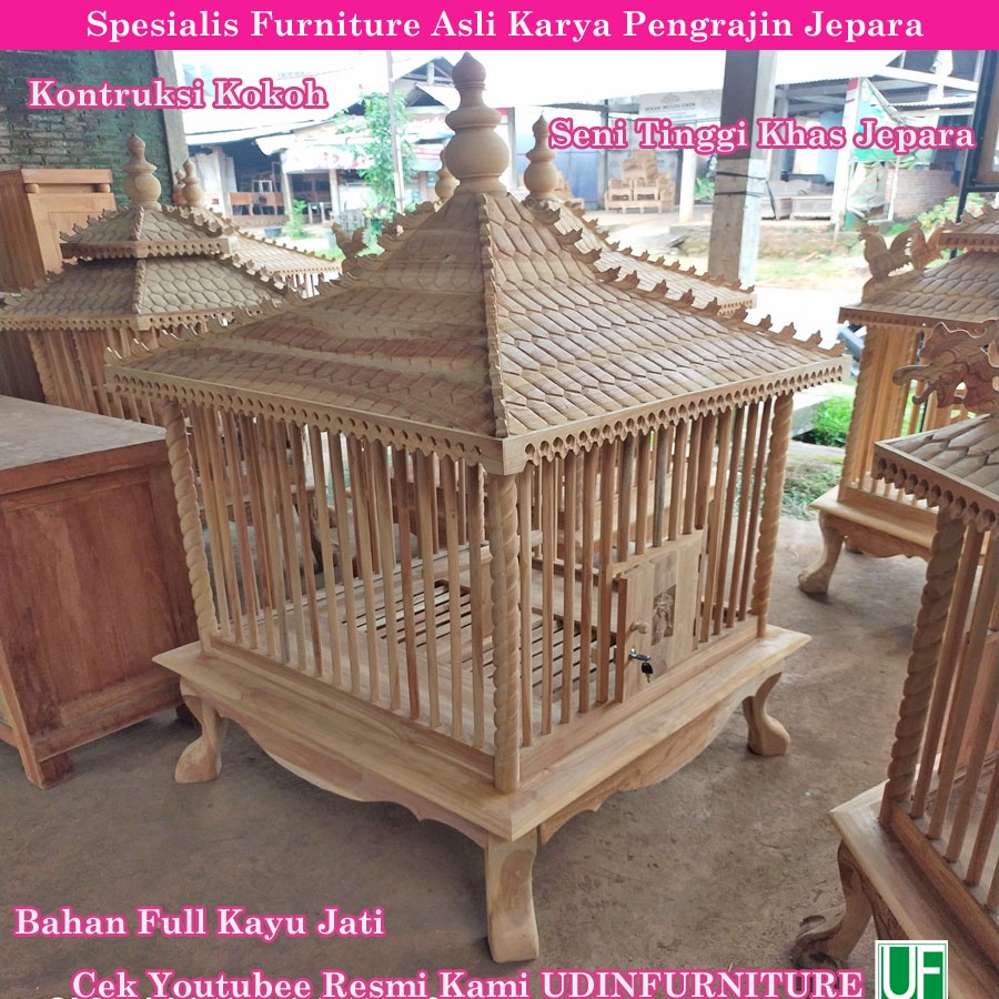 Kandang Ayam Hutan Kalkun Bekisar Hias Kayu Jati