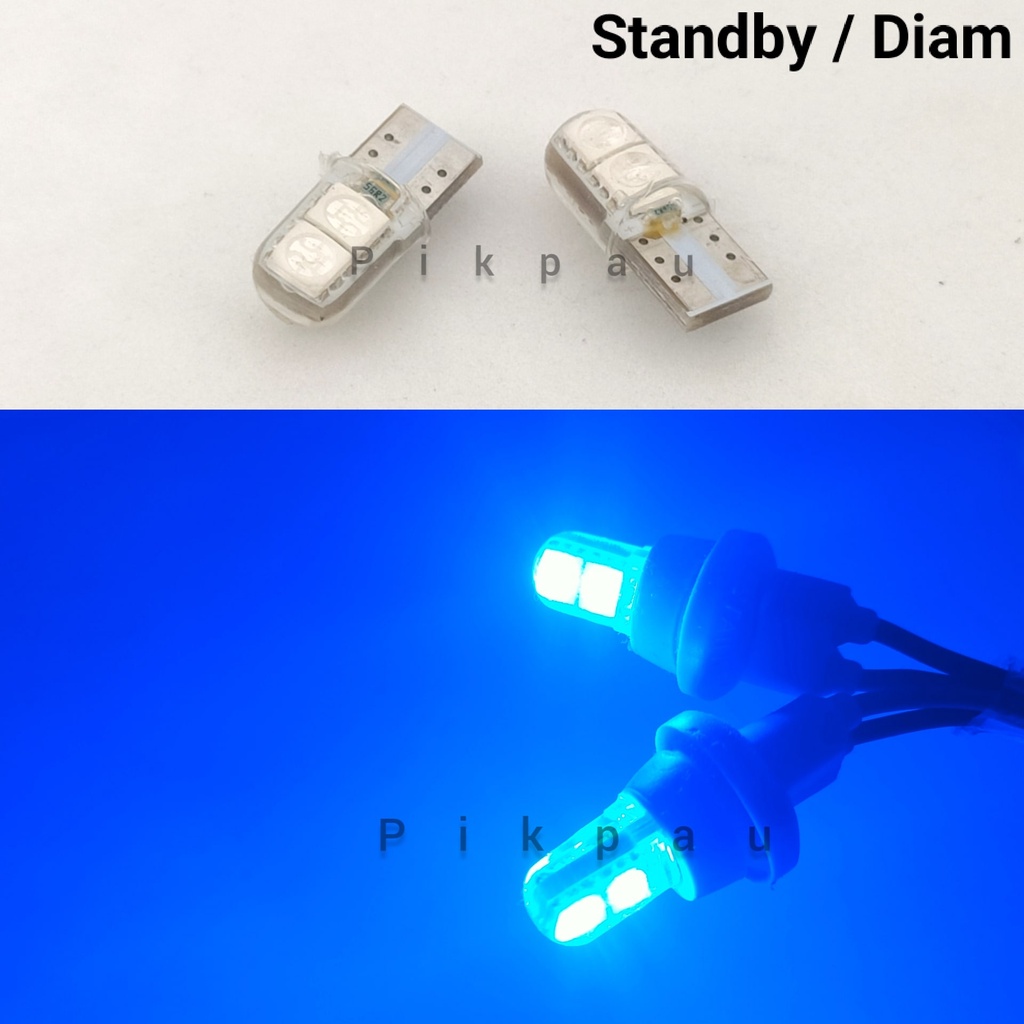 Sepasang Lampu sein senja T10 Jelly Mini standby T10 Sen Biru dan Ungu