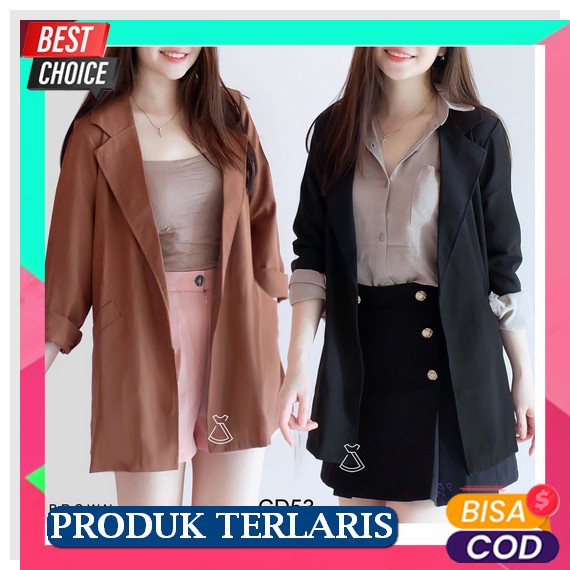 Thalia Outer | Baju Atasan Outer Cardigan Blazer Crop Wanita Muslimah Kekinian Korean Style Outer Po