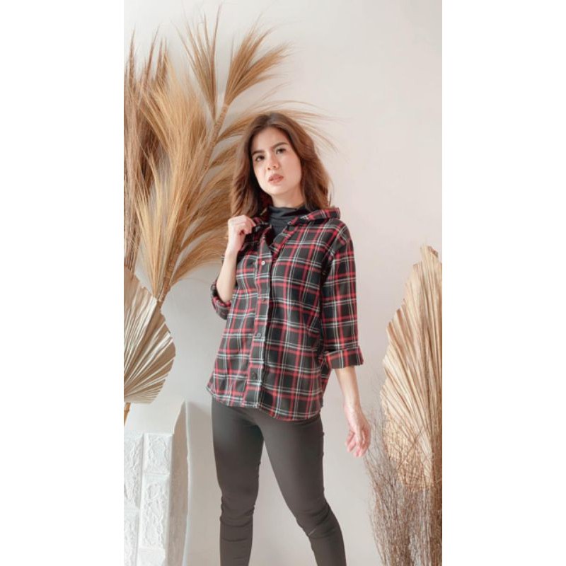 BEFAST - ZEC Kemeja Kotak ASOI / Moxie BSHK Ruffle Flanel Combine Shirt / Pastelicious Shirt