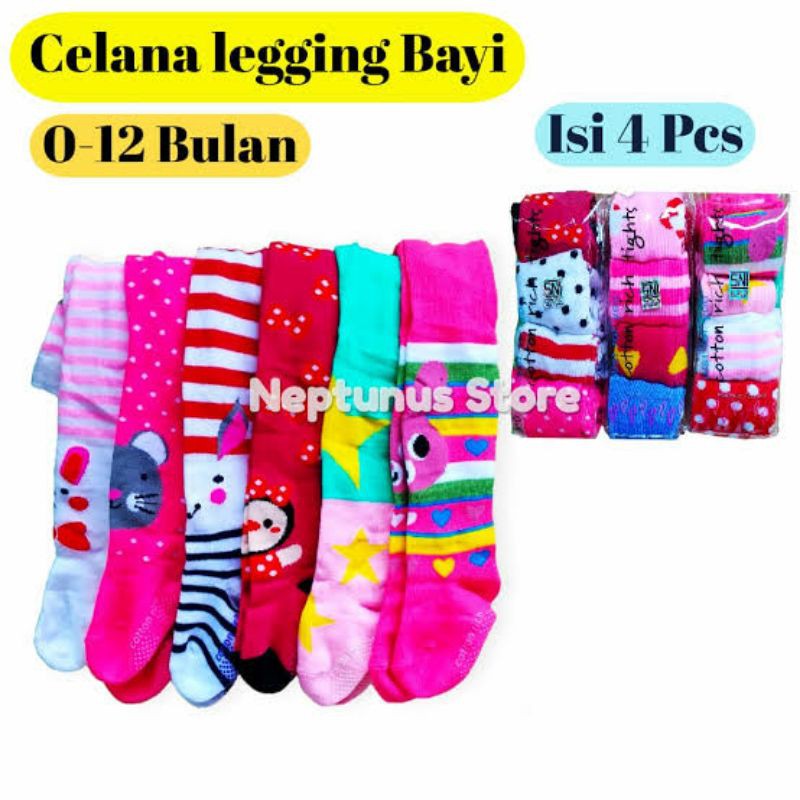 Legging MOTIF cotton rich 1PECK isi 4PCS