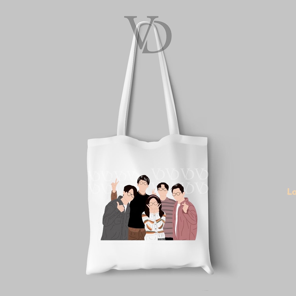 TOTE BAG BAHAN KANVAS MOTIF KOREAN MOVIE TERBARU / AESTHETIC TOTE BAG / TAS BELANJA korea