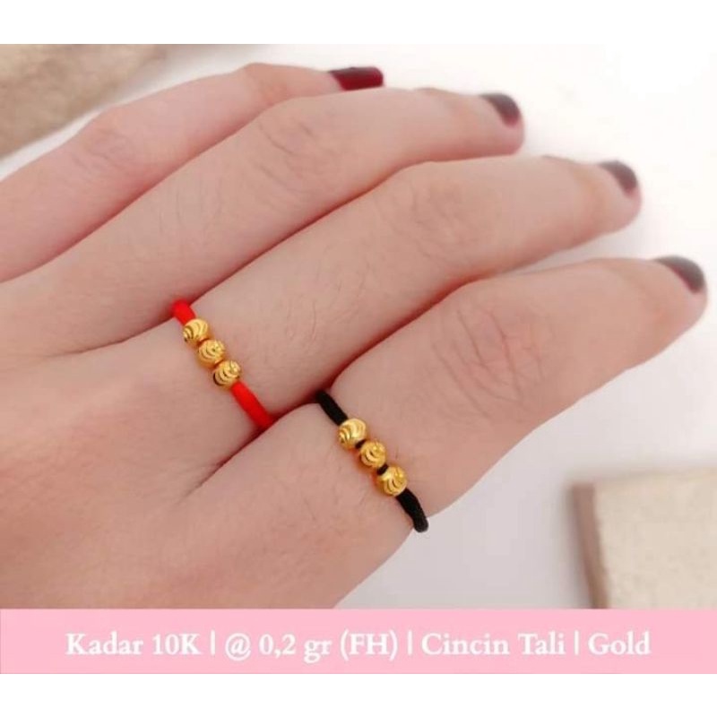 Cincin Tali Liontin Emas 0.20 gram Kadar 10 karat