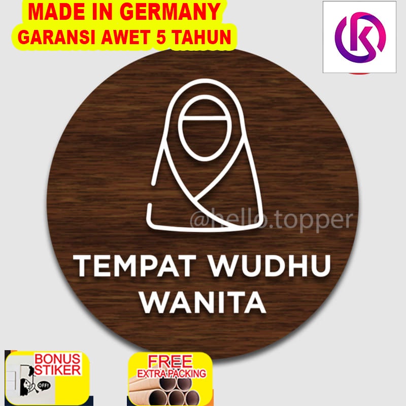 

Promo Sign Tempat Wudhu Wanita Kayu Modern 20cm | Sign Board Wudhu