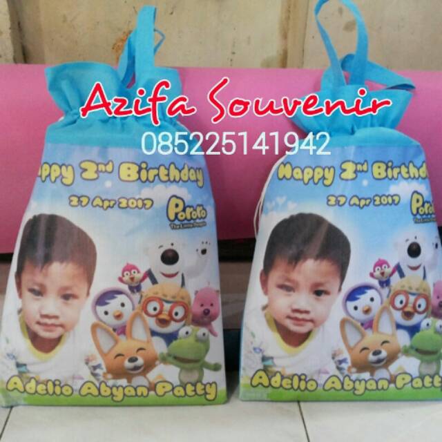 TAS TENTENG POUCHE FULL COLOR Souvenir Ulang Tahun / Ultah Anak-1