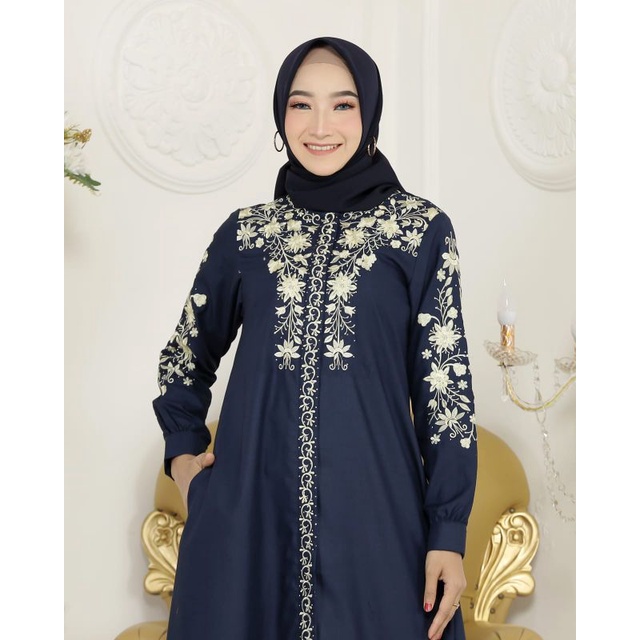 By GoldenStore (M-XXL) Gamis Shahia/Gamis Bordir Katun Toyobo Fodu Premium/Gamis Katun Toyobo Bordir + Mute(payet)/Gamis Bordir Madina Model Terbaru 2022