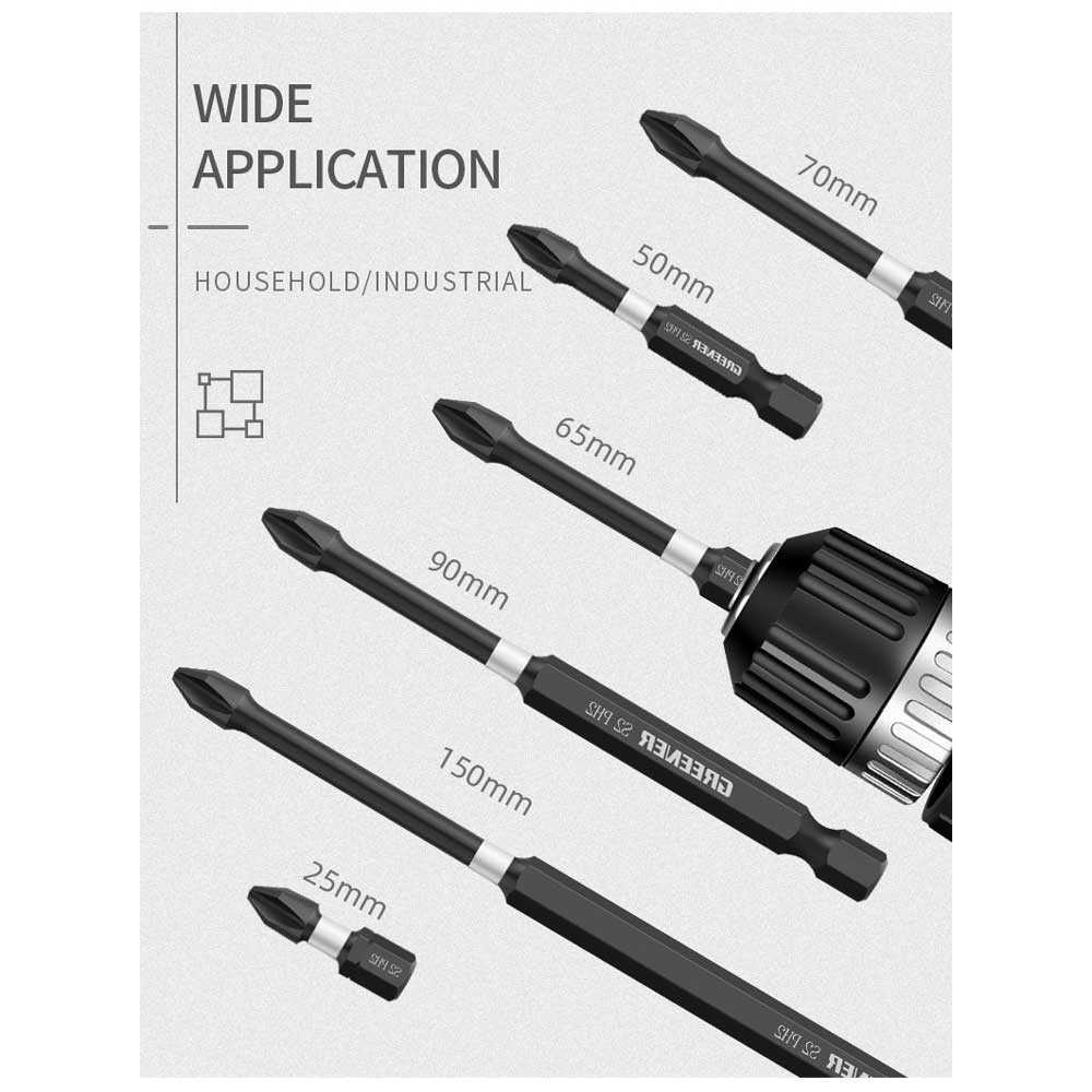 Kepala Mata Obeng Magnetic Screwdriver Bit 65mm Set Komplit 5 PCS Material S2 Steel Perkakas Tukang Berkualitas