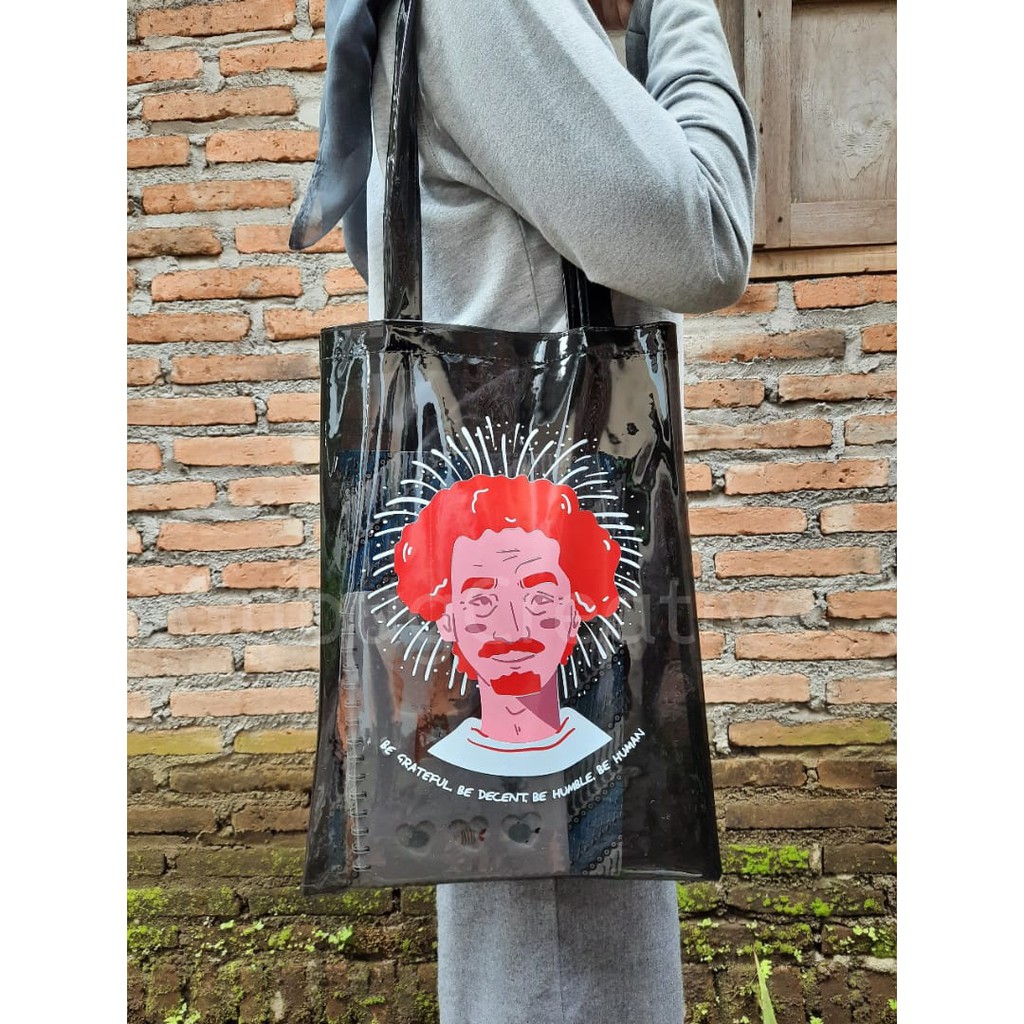 Totebag Mika Custom, Clear Totebag, Tas Mika Transparan, Tas transparan, Tas PVC