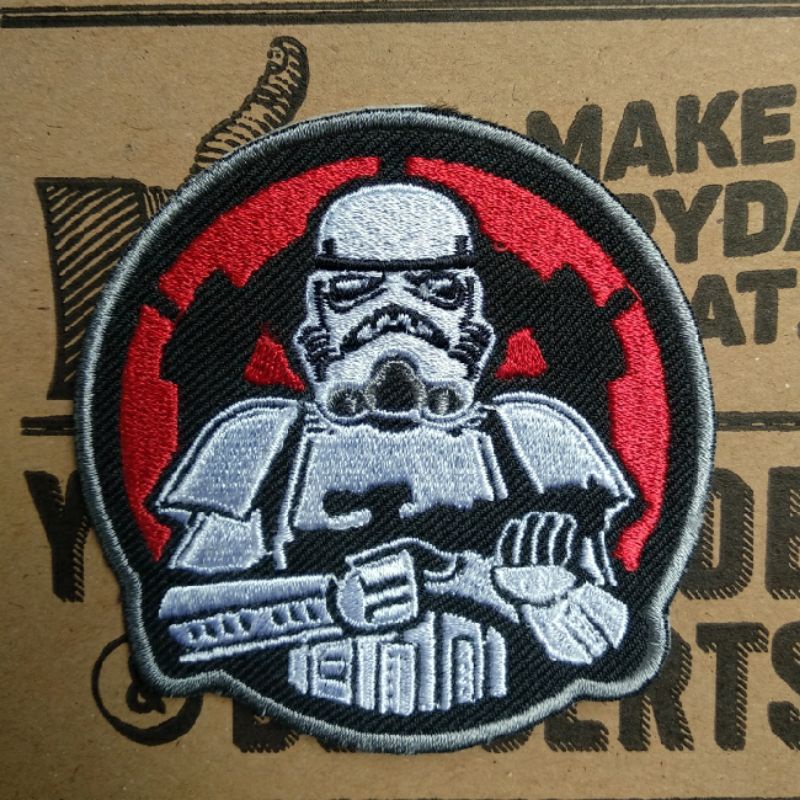 Bordir Storm Troopers Emblem Starwars Vespa Scooter Jedi Jacket Jeans Denim Rompi Tas Topi Anak Band