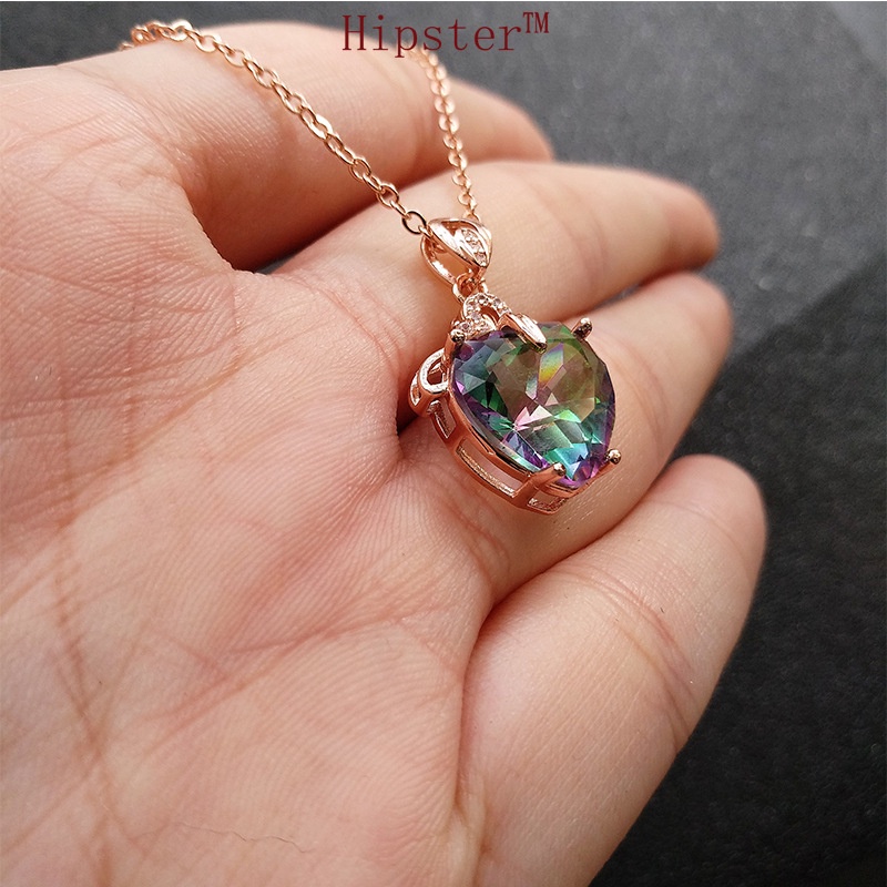 Hot Fashion Romantic Colorful Love Pendant Necklace