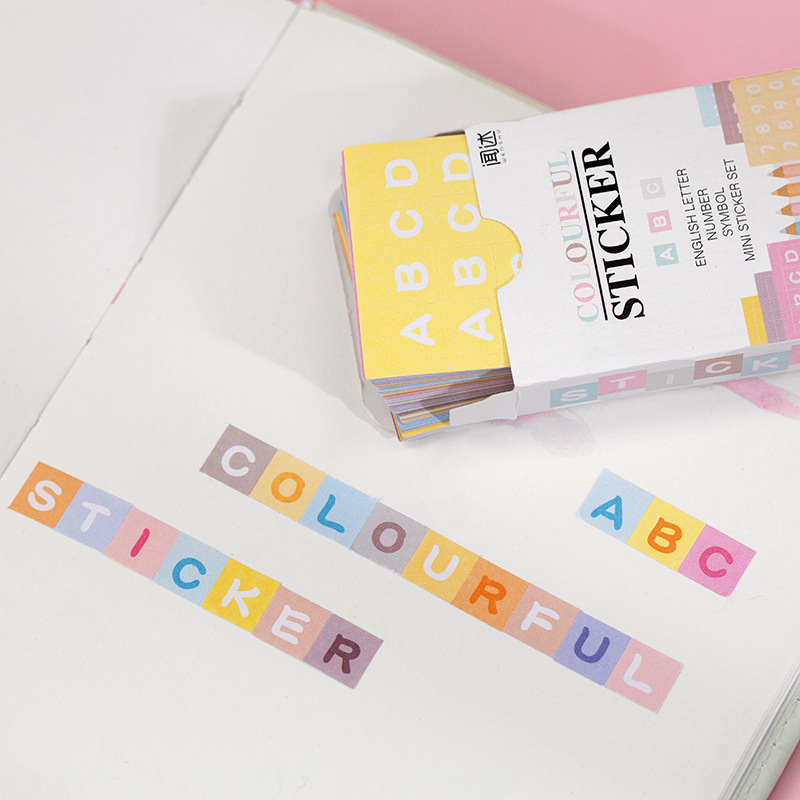 imoda 48 lembar / bungkus Angka Berwarna-warni / Huruf Inggris Stiker Ins Dekorasi kreatif Alat Tulis Untuk Scrapbooking-2