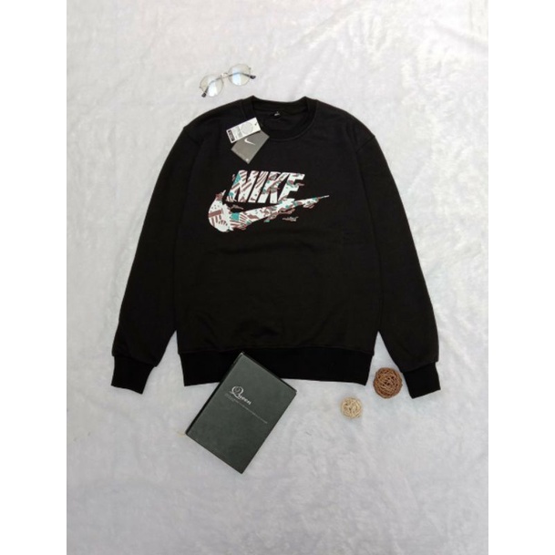 sweater crewnack nike adidas hitam oversize ready siap kirim