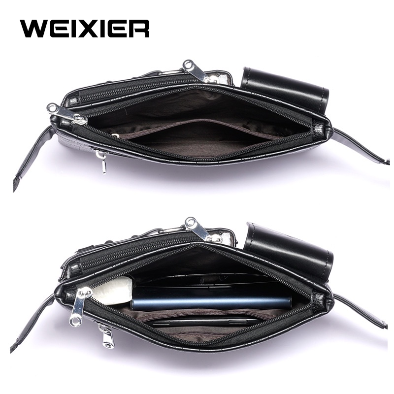 WEIXIER YB9557 Tas Selempang Pria Kulit Waistbag Anti Air WK-SBY