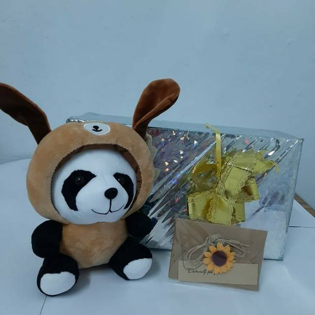 

Boneka panda zodiak uk 22 cm free gift card & kertas kafo