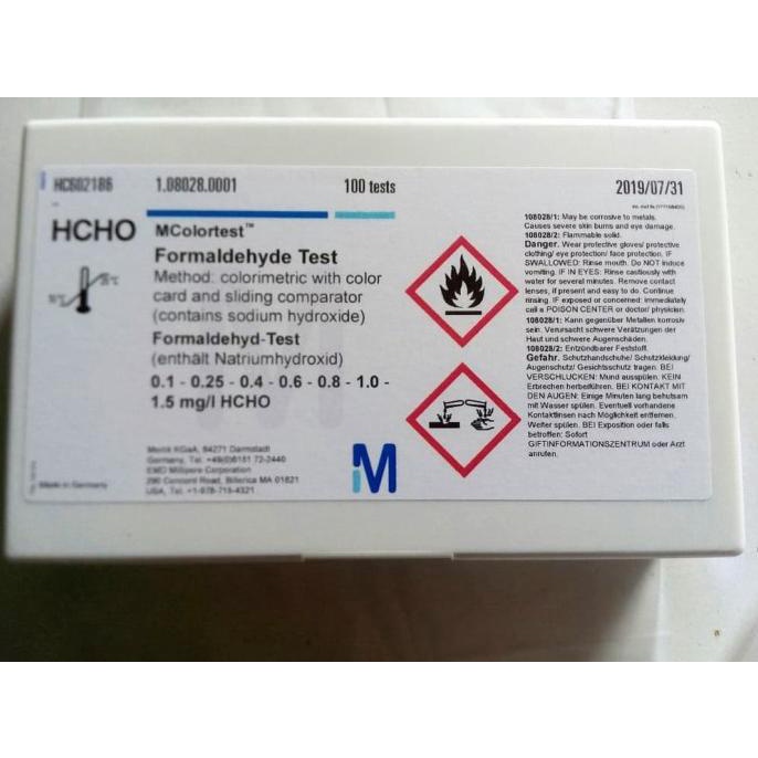 MColortest Formaldehyde Test Merck 1.08028.0001 Range 0.1-1.5 mg/l