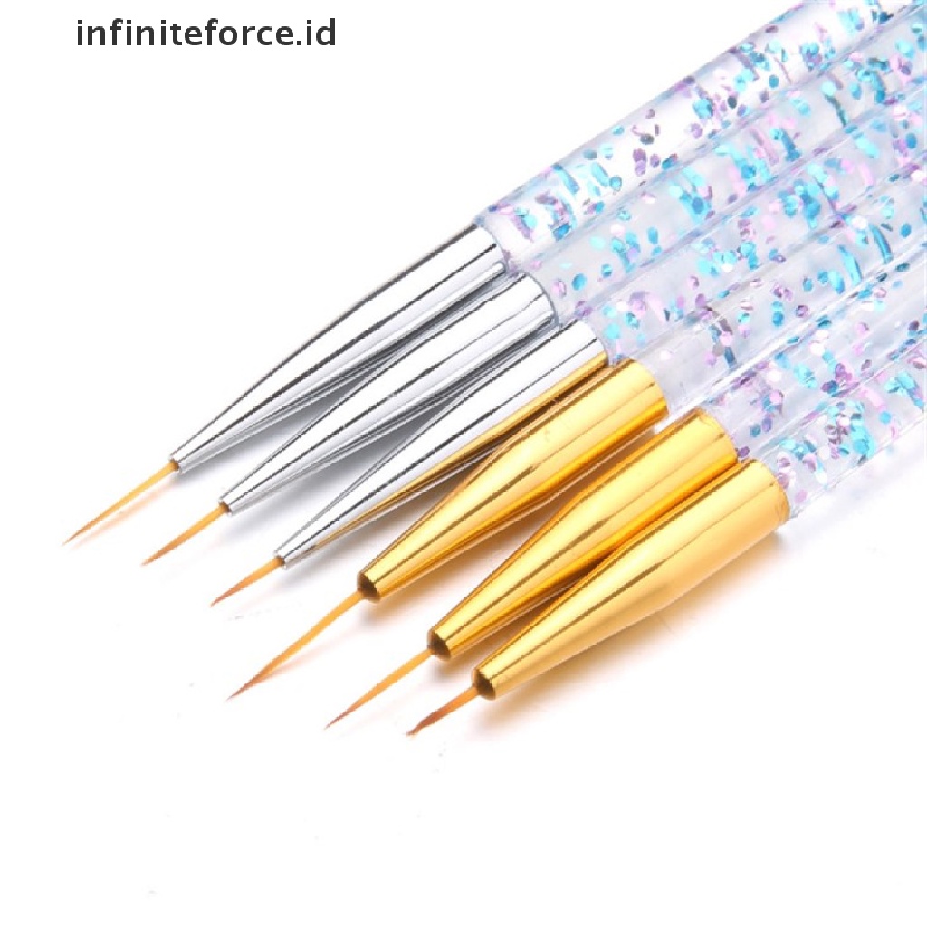 Infiniteforce.id 3pcs / Set Brush Nail Art Akrilik 3d Ultra Tipis