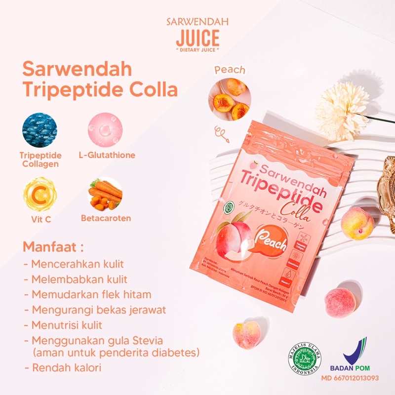 PAKET RESELLER 12 POUCH TRIPEPTIDE COLLAGEN PEACH