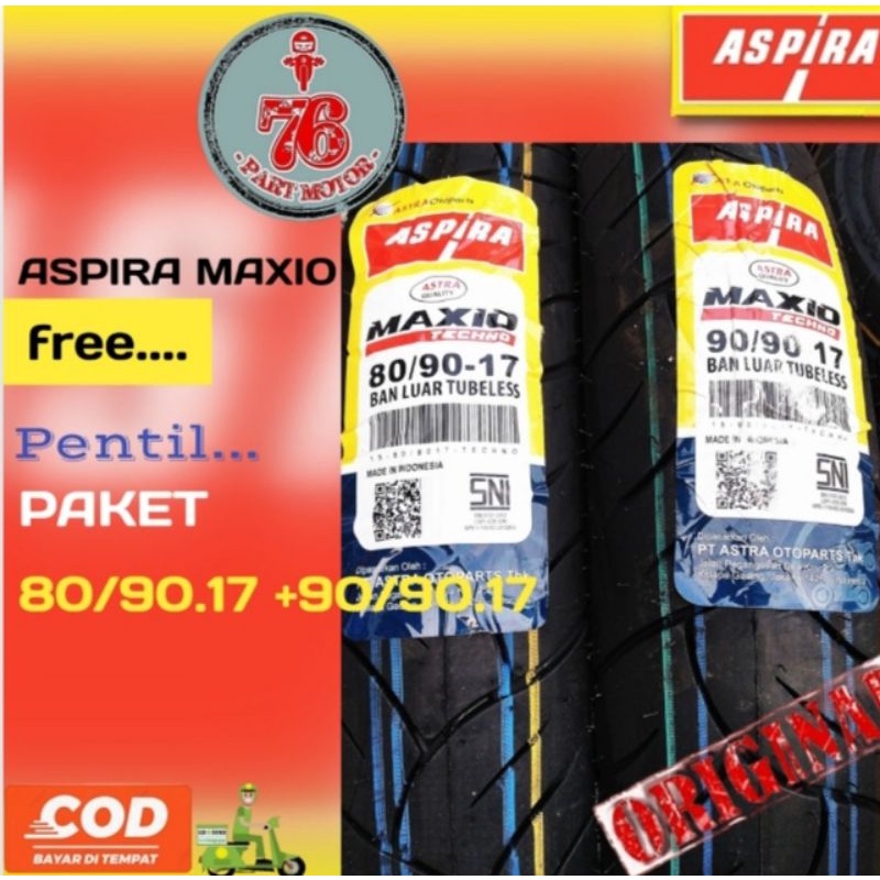 PAKET BAN TUBLES ASPIRA TECNO 80/90.17+90/90.17 FREE PENTIL
