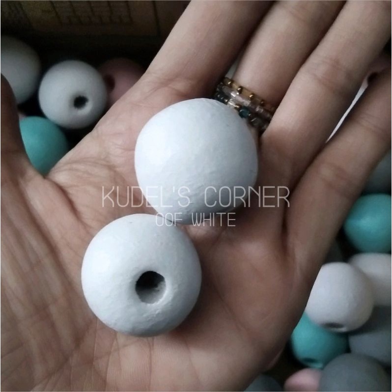 6pcs/lot Manik kayu bulat macaroon 20mm-25mm