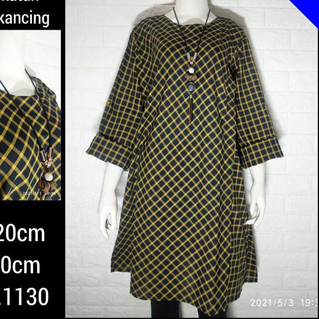 ➴ JUMBO FASHION WANITA TUNIK#MOTIF VARIASI KOTAK#BAHAN KATUN ➹