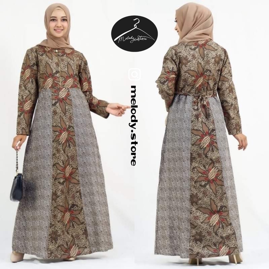 Baju Gamis Batik Wanita Shakira Coklat