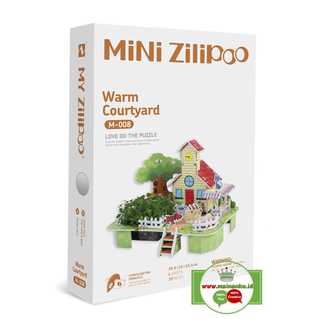 Mainan Edukasi - Kado Ultah Anak | WARM COURTYARD | Puzzle 3D Rumah M-008