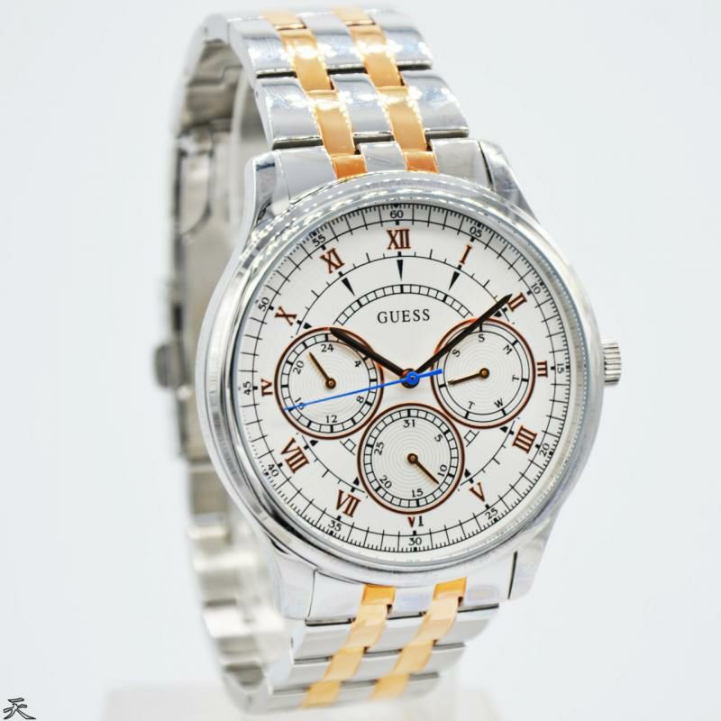 Jam Tangan pria Guess W1179G1 Rantai Silver Rosegold Original Murah