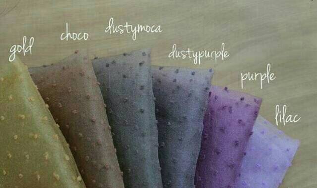 Jilbab segiempat Organza dot