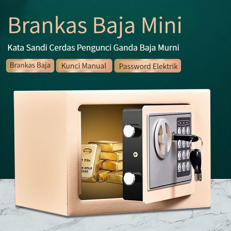 Brankas Mini Electric Password Safe Deposit  Box Bankras Uang