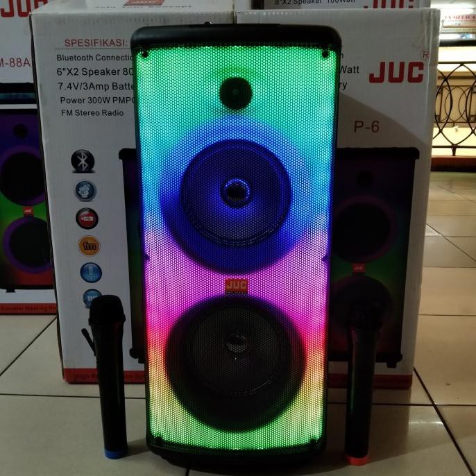 Speaker Aktif Portable Juc 6 Inch Double Speaker Karaoke Juc P6 Omaoy88