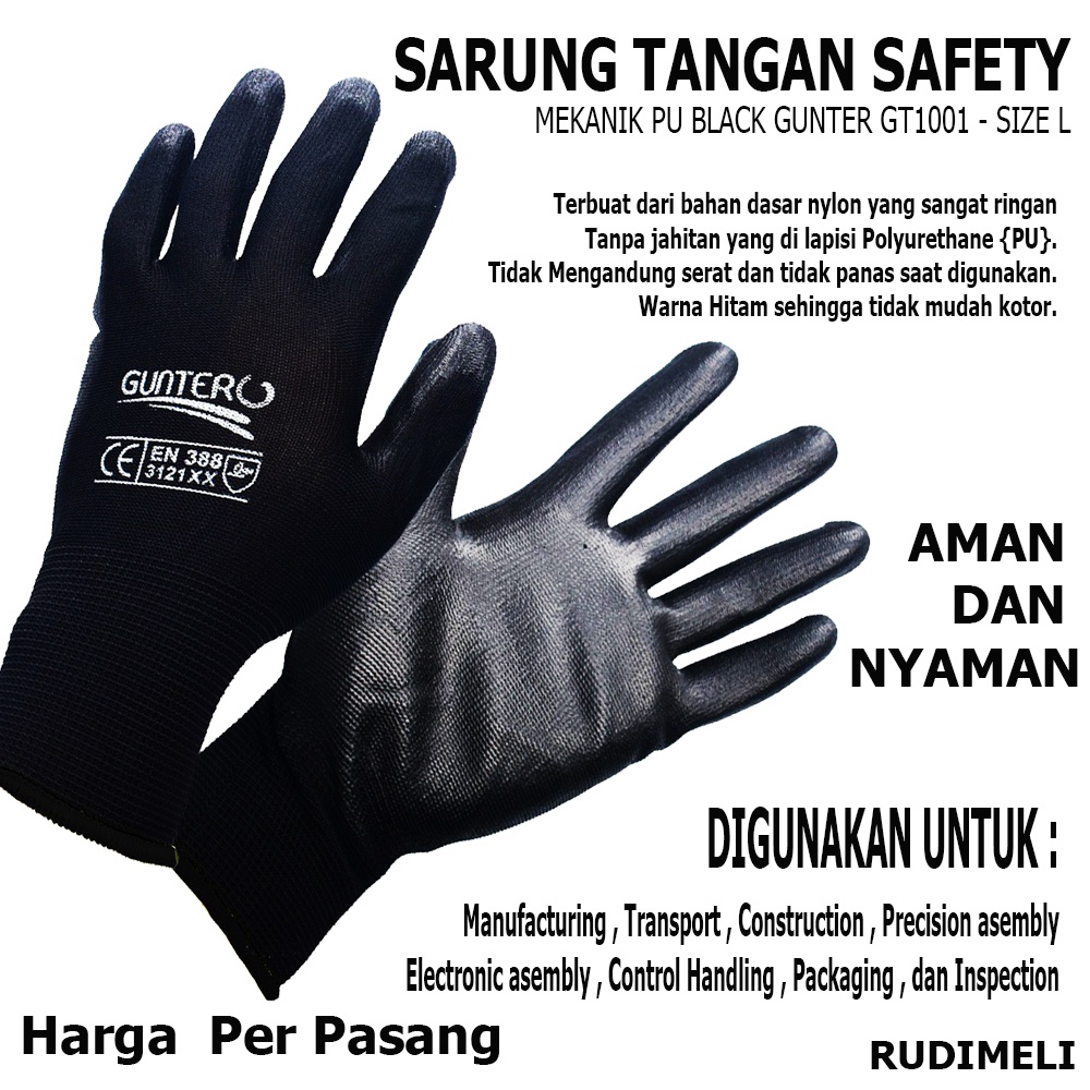 SARUNG TANGAN SAFETY UNTUK MEKANIK DAN PENGENDARA MONTOR UKURAN L