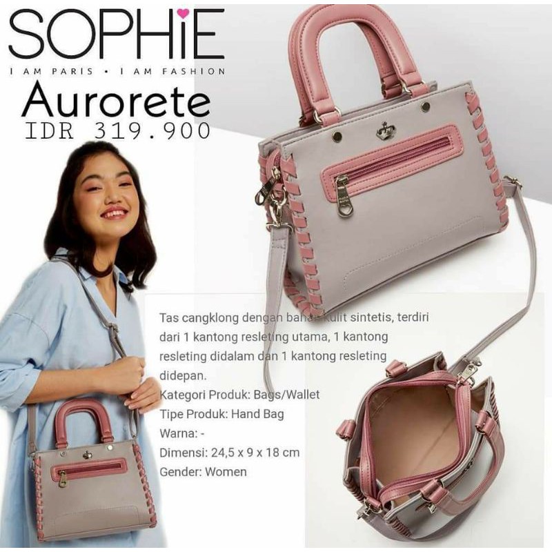 TAS AURORETE LOGO MAHKOTA SAS SOPHIE PARIS PROMO