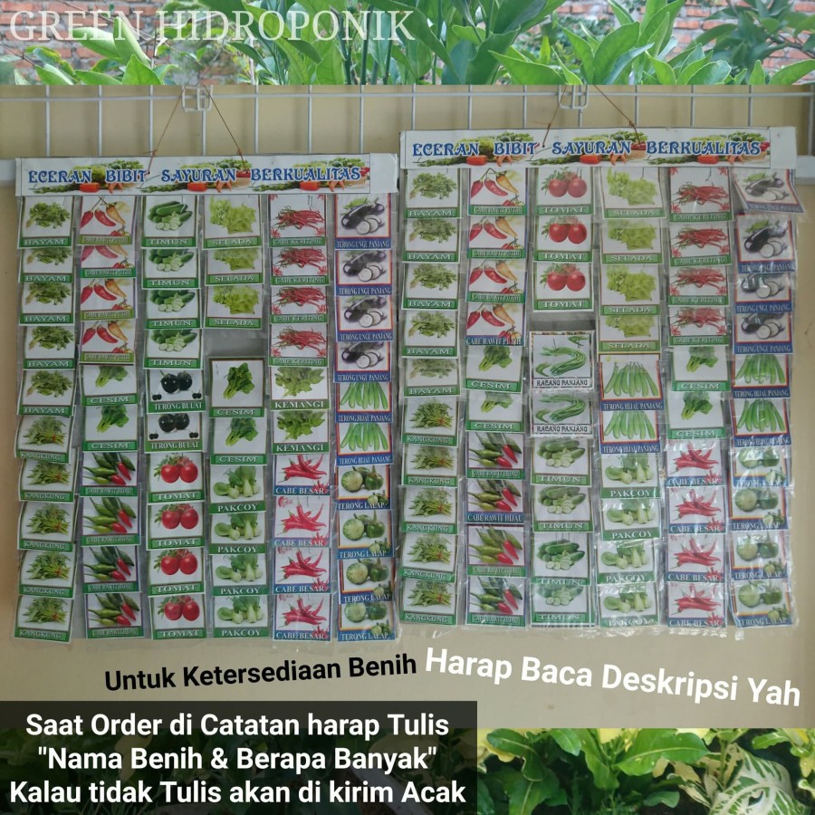 Benih Bibit Eceran Repack Sayuran Daun dan Buah