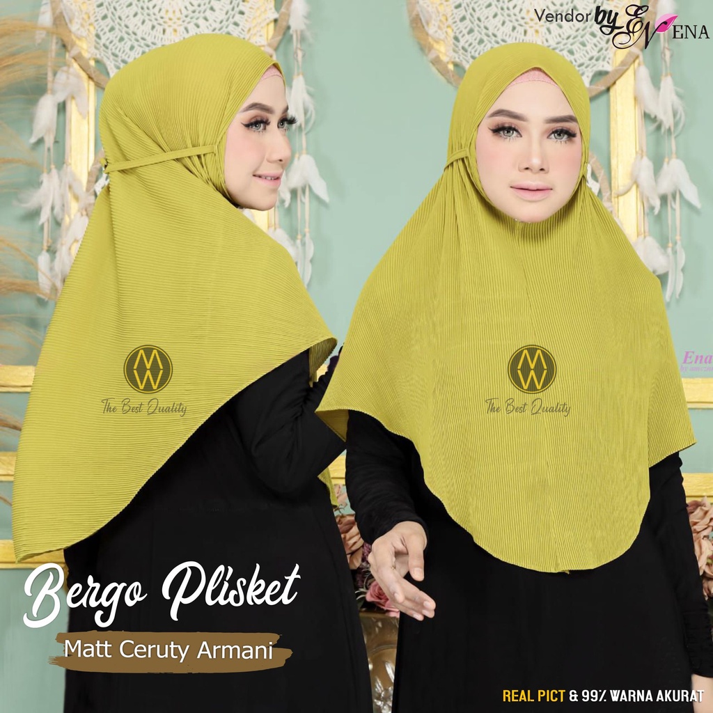 jilbab Bergo Maryam Plisket Tali ceruty / Hijab Instan Plisket Jahit Tepi Ceruty Armani/ Bergo marya