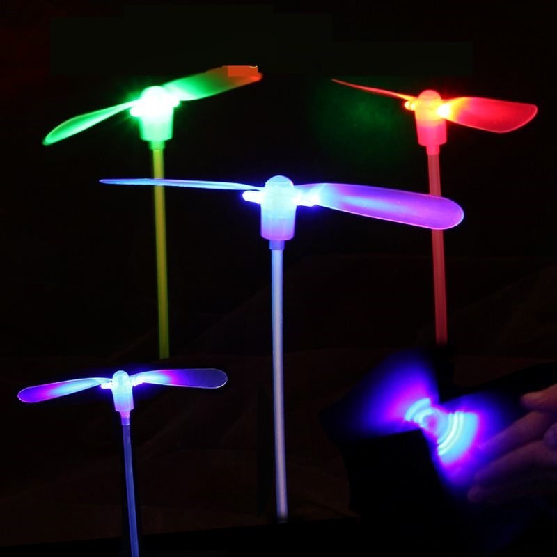 Mainan Baling-Baling Bambu Klasik Dengan Lampu LED Untuk Anak
