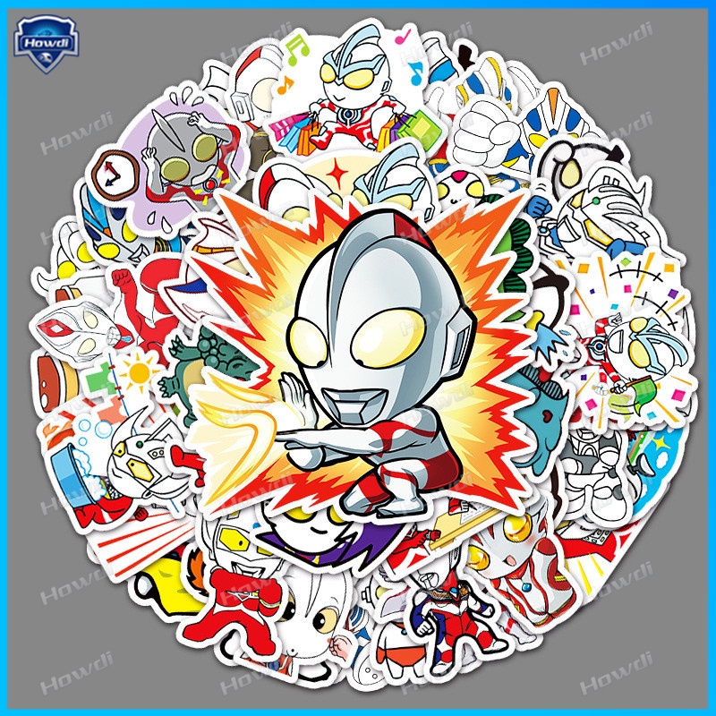 Stiker Kartun Ultraman Tahan Air Untuk Helm Motormobil