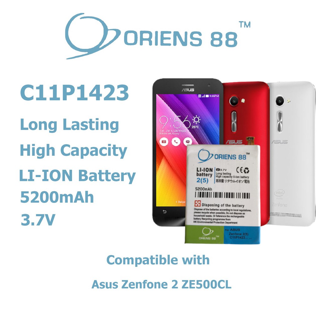 (P) Baterai batre battery Asus Zenfone 2 5in  / C11P1423 double power/IC ORIENS88