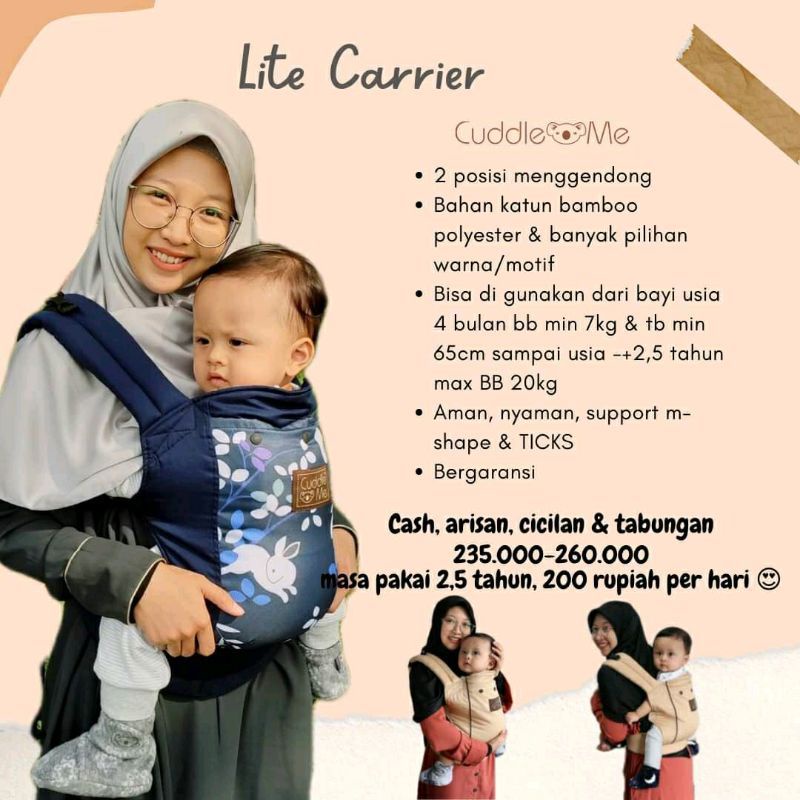 Gendongan Bayi M Shape CuddleMe Lite Carrier