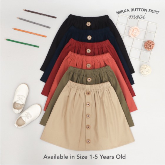 11.11 Sale AMBYAR Mooi Rok 1-2Y Anak Perempuan Mikka Button Skirt CBKS