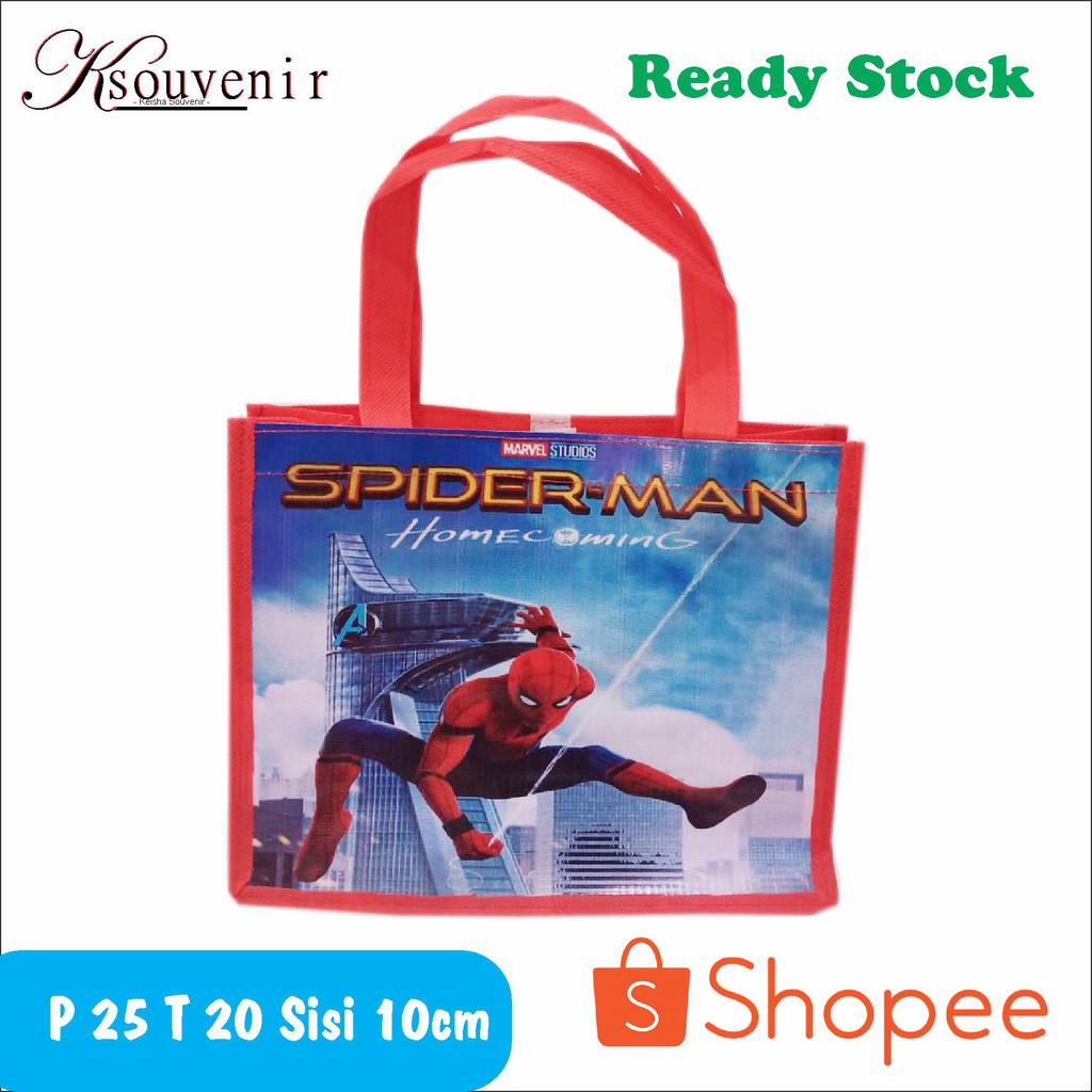 

Tas souvenir tas ulang tahun tas ultah goodie bag spiderman