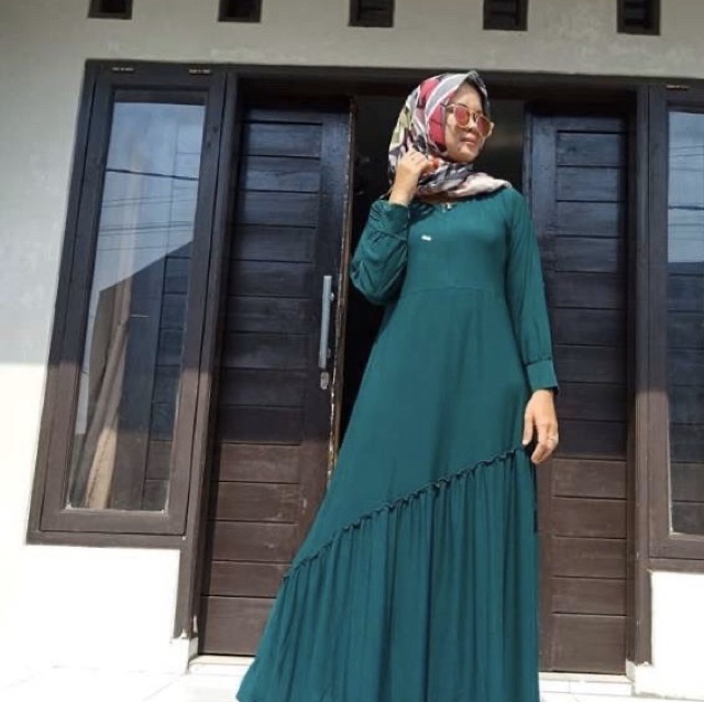 MILEA Maxy - Gamis Jersey Rempel Miring / Susun Miring Busui+saku / R.13 - 093-5003